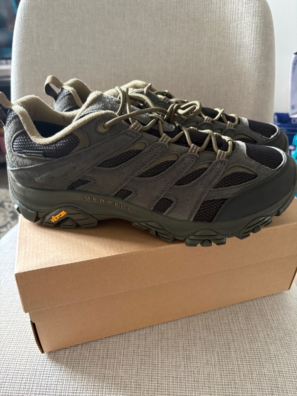 Merrell MOAB 3 WP Men's Olive and Black Trail Hiking Shoes